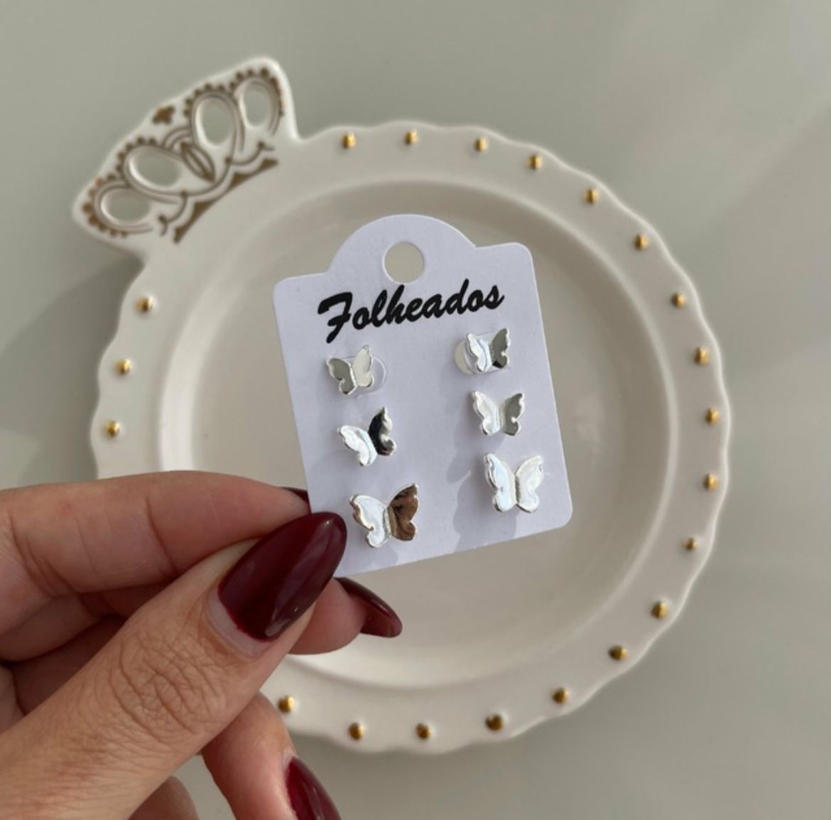 Trio de Borboletas - Prata