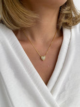 Colar Coração 12mm Cravejado Zircônias Dourado