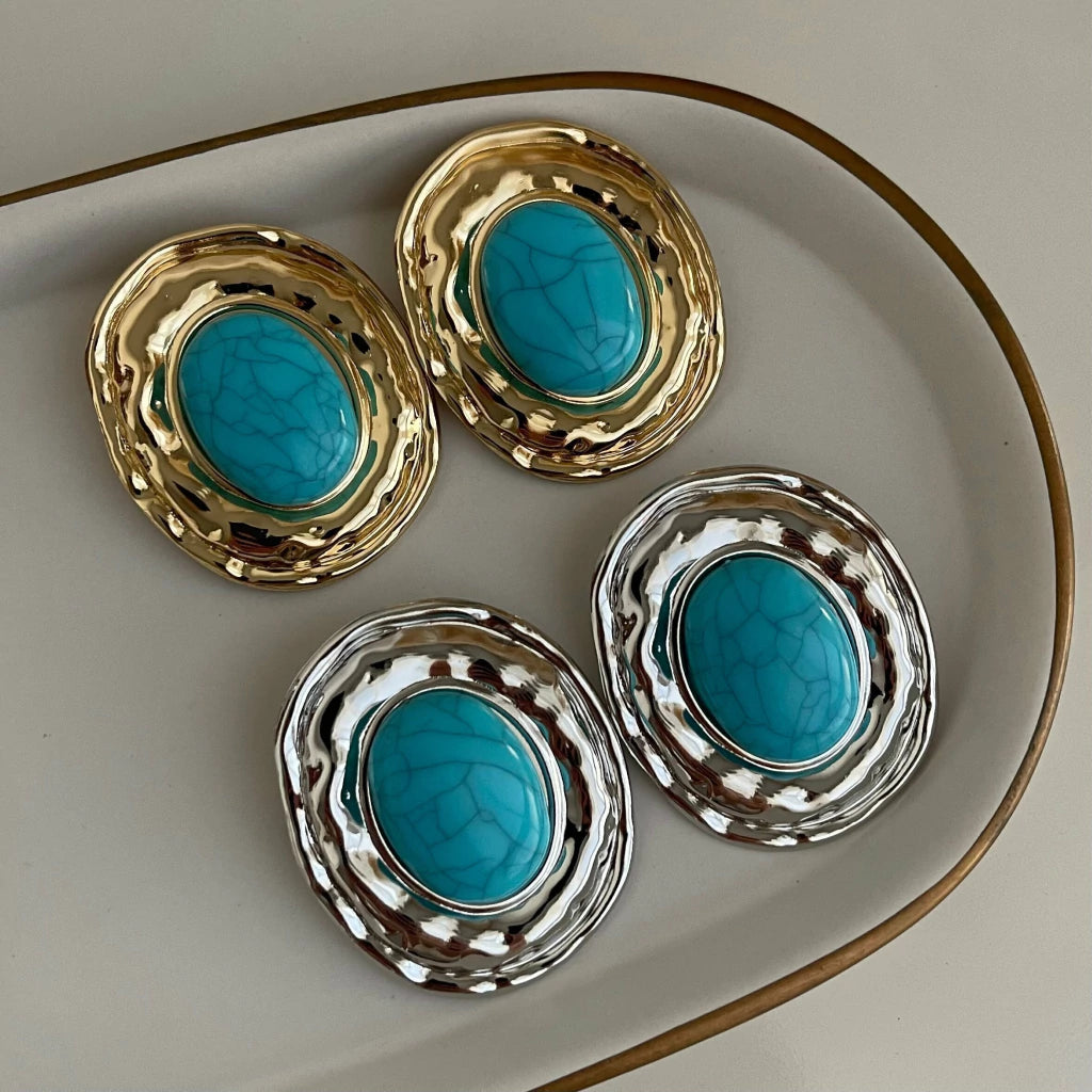 Max Brinco Orgânico c/ Pedra Turquesa Dourado